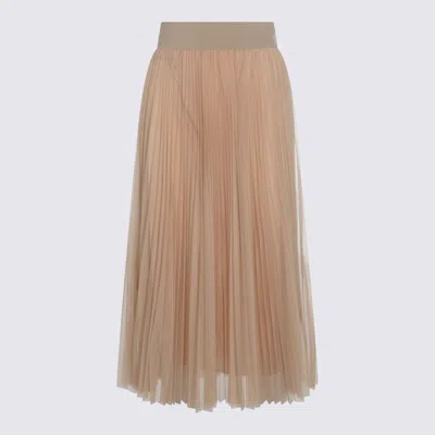 Fabiana Filippi Flowing Pleated Maxi Skirt With Elastic Waistband In Neutral