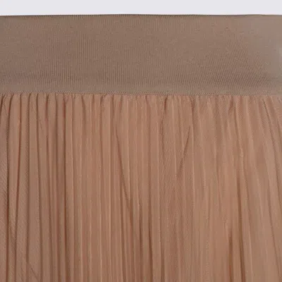 Fabiana Filippi Flowing Pleated Maxi Skirt With Elastic Waistband In Neutral