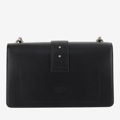 Pinko Structured Black Shoulder Bag With Circular Embellishments