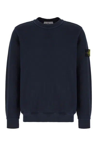 Stone Island Midnight Blue Cotton Sweatshirt In Blue