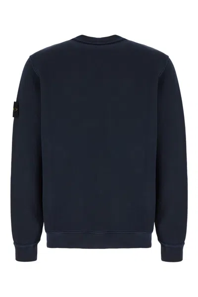 Stone Island Midnight Blue Cotton Sweatshirt In Blue