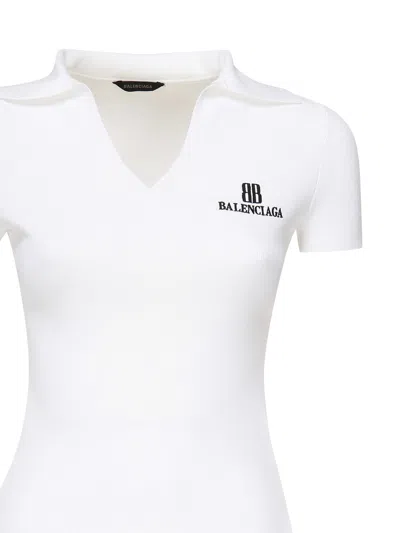 Balenciaga White Short-sleeve Nano Bb Tank Top In White