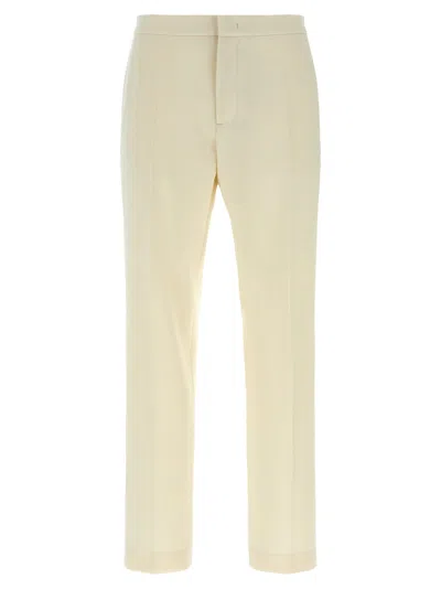 Fabiana Filippi Front Pleated Trousers With Belt Loops And Back Pockets In Neutral