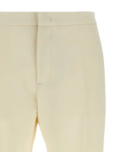 Fabiana Filippi Front Pleated Trousers With Belt Loops And Back Pockets In Neutral