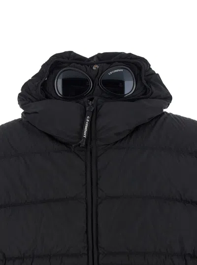 C.p. Company C.p.company Midnight Blue Nylon Down Jacket In Black
