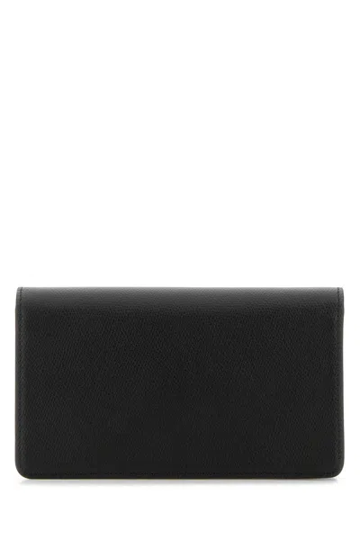 Valentino Rectangular Leather Clutch With Textured Vlogo Signature