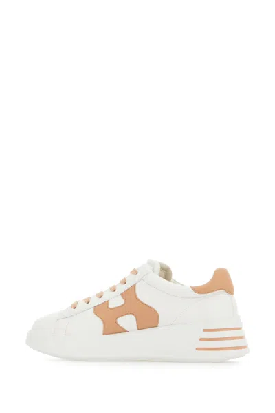 Hogan Rebel Sneakers In Nappa Leather Multicolor In White
