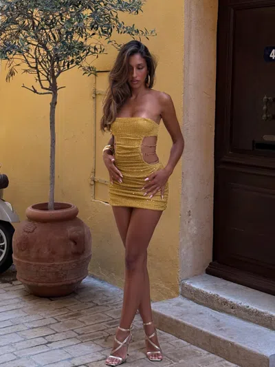 Outcast Elisa Mini Dress Mustard