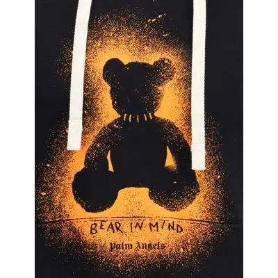 Palm Angels Men Spray Bear Loose Hoody In Black