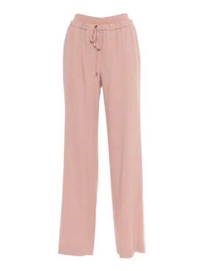 Lorena Antoniazzi Relaxed Fit Linen-blend Pants In Pink