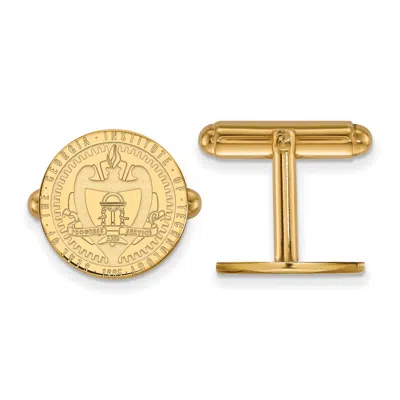 Diamond2deal Sterling Silver Gold-plated Georgia Institute Of Technology Crest Cuff Links