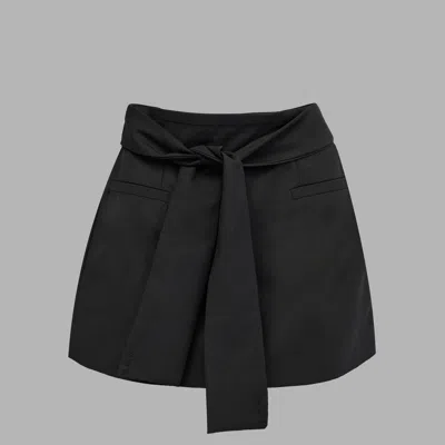Blvck Paris Blvck Signature Tie-front Skirt In Black