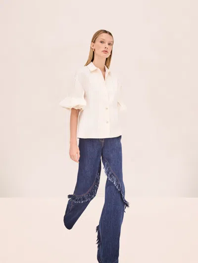 Alexis Elsie Top In Ivory In White