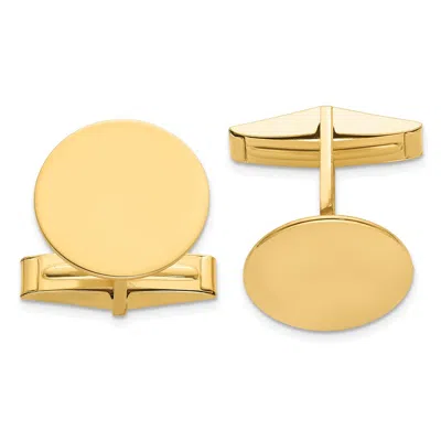 Diamond2deal 14k Yellow Gold Circular Polished Men's Cuff Links