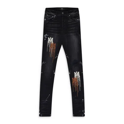 Amiri Aged Black Ma Stencil Jeans