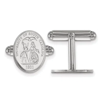 Diamond2deal Sterling Silver Rhodium-plated South Carolina Crest Cuff Links