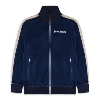 Palm Angels Navy Velour Track Jacket