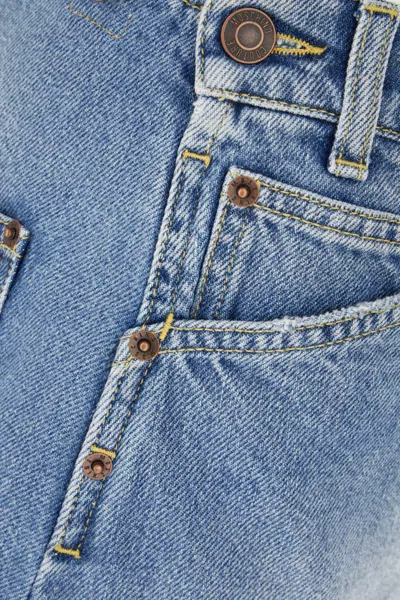 Moschino Denim Skirt With Belt Loops And Pockets In Blue