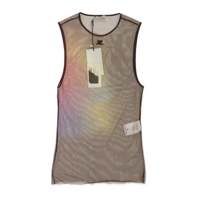 Courrèges Multicolor Sleeveless Aura Tulle Tank Top In Multi