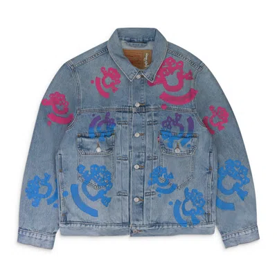Denim Tears Light Blue Bstroy Tears Type-2 Denim Jacket In Multi