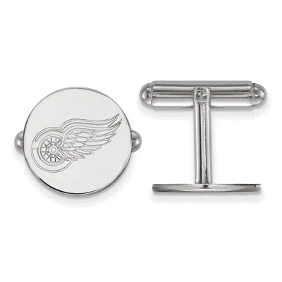 Diamond2deal Sterling Silver Rhodium-plated Detroit Red Wings Cuff Links