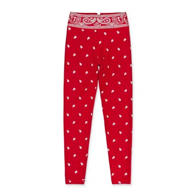 Adam Selman Sport Bandana Hi-rise Lipstick Red Leggings In Red