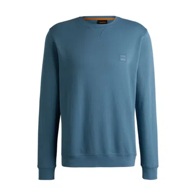 Hugo Boss Cotton-terry Relaxed-fit Sweatshirt With Logo Patch