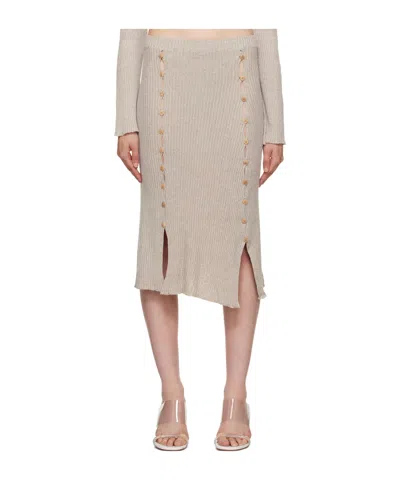 Baserange Beige Birgi Midi Skirt