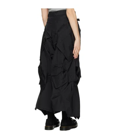Junya Watanabe Black Asymmetric Trousers In Black