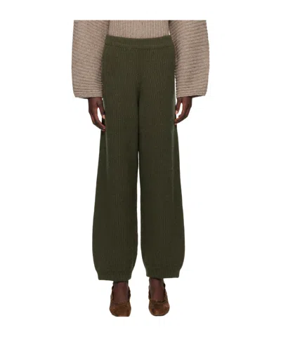 Baserange Elastic Waist Casual Pants In Green