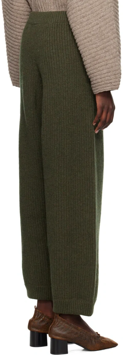 Baserange Elastic Waist Casual Pants In Green