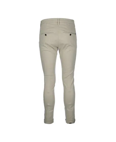 Dondup Logo-plaque Trousers In Neutral