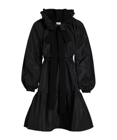 Patou Iconic Drawstring Faille Mini Dress In Black