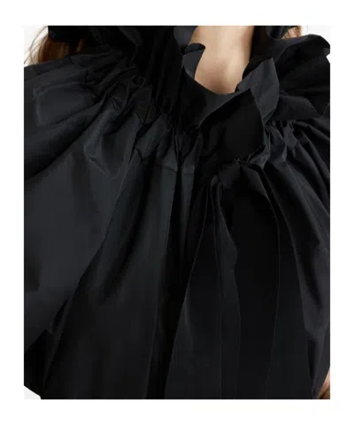 Patou Iconic Drawstring Faille Mini Dress In Black