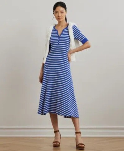 Ralph Lauren Womens Striped Waffle Knit Cotton Henley Dress Xs P L