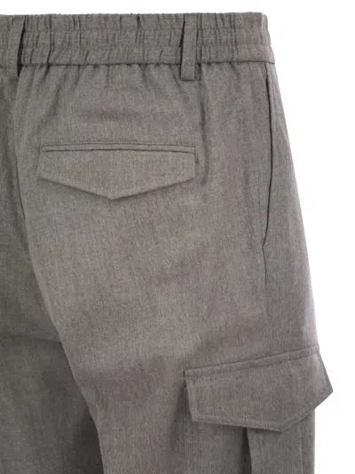 Peserico Jogger In Lightweight Stretch Cotton Canvas In Gray