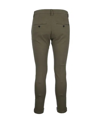 Dondup Trousers With Cuffed Hem And Belt Loops In Green