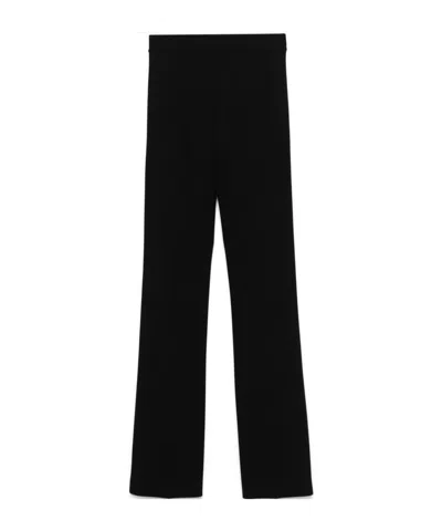 Semicouture Elastic Waist Casual Pants In Black
