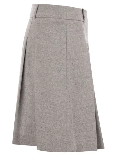 Peserico Short Skirt In Wool And Viscose In Gray