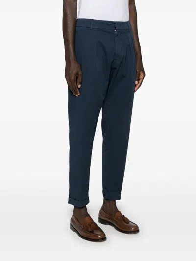 Dondup Tailored Trousers With Pockets And Cuffs In Blue