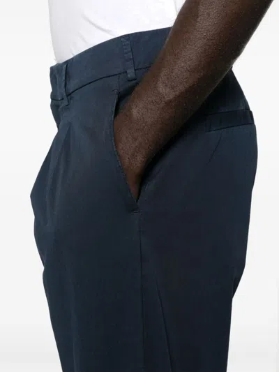 Dondup Tailored Trousers With Pockets And Cuffs In Blue