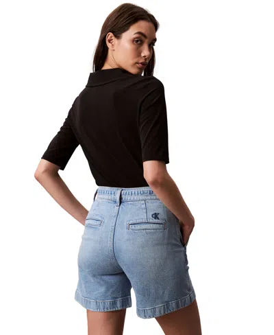 Calvin Klein Jeans Est.1978 Women's High Rise Tie Waist Denim Shorts