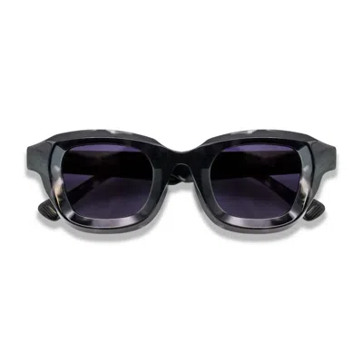 De-gamme Milan - Black Geometric Frame Rectangle Polarized Sunglasses
