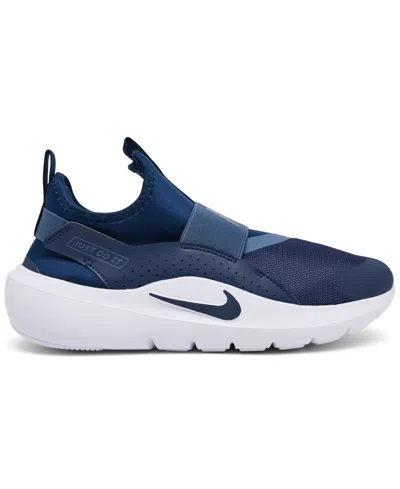 Nike Big Kids Flex Runner 4 Slip-on Running Sneakers From Finish Line In Blue