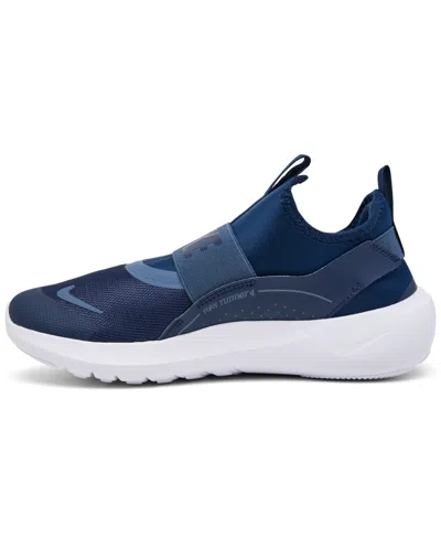 Nike Big Kids Flex Runner 4 Slip-on Running Sneakers From Finish Line In Blue