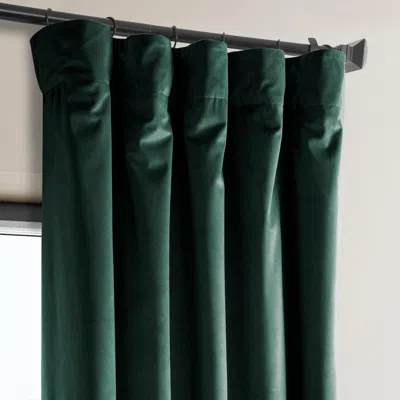 Half Price Drapes Aquarius Blue Heritage Plush Velvet Room Darkening Curtain