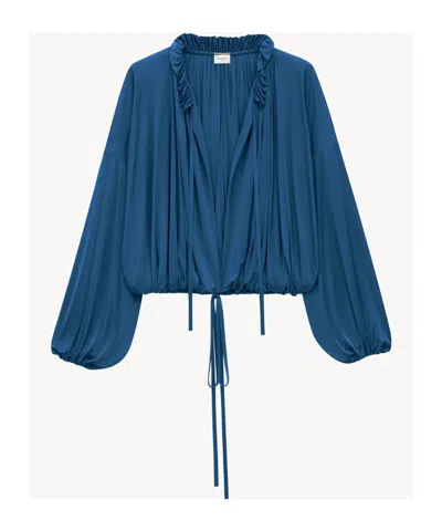 Saint Laurent Blouse In Knit In Blue