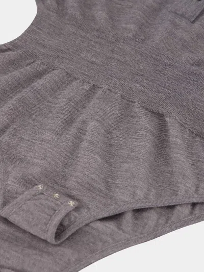 Stella Mccartney Womens Grey Fine-knit Polo-collar Wool Knitted Body In Gray