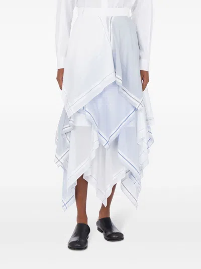 Moschino Poplin Skirt Handkerchief In White