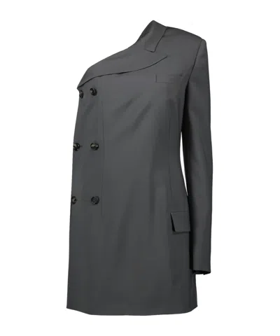 Moschino Asymmetric-sleeve Blazer In Gray